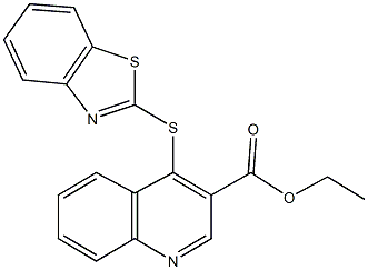 ethyl 4-(1,3-benzothiazol-2-ylsulfanyl)-3-quinolinecarboxylate Struktur