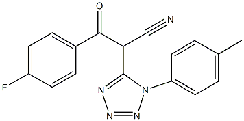 3-(4-fluorophenyl)-2-[1-(4-methylphenyl)-1H-tetraazol-5-yl]-3-oxopropanenitrile Struktur