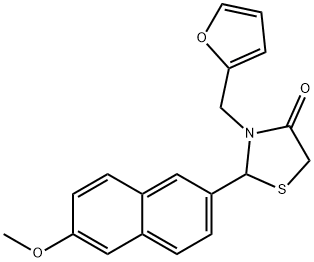 3-(2-furylmethyl)-2-(6-methoxy-2-naphthyl)-1,3-thiazolidin-4-one Struktur