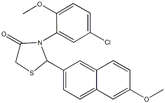 3-(5-chloro-2-methoxyphenyl)-2-(6-methoxy-2-naphthyl)-1,3-thiazolidin-4-one Struktur