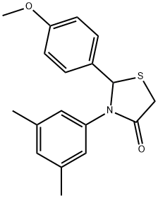 3-(3,5-dimethylphenyl)-2-(4-methoxyphenyl)-1,3-thiazolidin-4-one Struktur