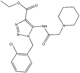 ethyl 1-(2-chlorobenzyl)-5-[(1-piperidinylacetyl)amino]-1H-1,2,3-triazole-4-carboxylate Struktur