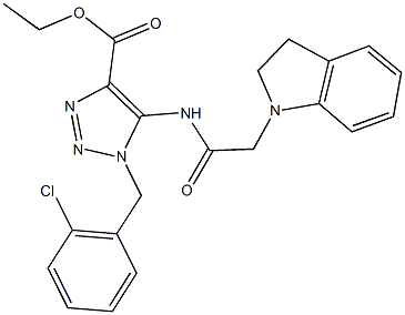 ethyl 1-(2-chlorobenzyl)-5-[(2,3-dihydro-1H-indol-1-ylacetyl)amino]-1H-1,2,3-triazole-4-carboxylate Struktur