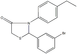 2-(3-bromophenyl)-3-(4-ethylphenyl)-1,3-thiazolidin-4-one Struktur