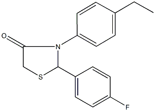 3-(4-ethylphenyl)-2-(4-fluorophenyl)-1,3-thiazolidin-4-one Struktur