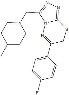 6-(4-fluorophenyl)-3-[(4-methyl-1-piperidinyl)methyl]-7H-[1,2,4]triazolo[3,4-b][1,3,4]thiadiazine Struktur