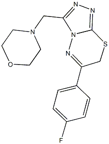 6-(4-fluorophenyl)-3-(4-morpholinylmethyl)-7H-[1,2,4]triazolo[3,4-b][1,3,4]thiadiazine Struktur