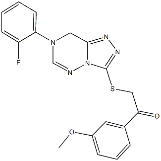 2-{[7-(2-fluorophenyl)-7,8-dihydro[1,2,4]triazolo[3,4-f][1,2,4]triazin-3-yl]sulfanyl}-1-(3-methoxyphenyl)ethanone Struktur