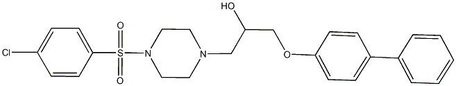 1-([1,1'-biphenyl]-4-yloxy)-3-{4-[(4-chlorophenyl)sulfonyl]-1-piperazinyl}-2-propanol Struktur