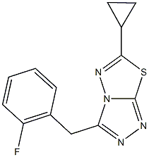 6-cyclopropyl-3-(2-fluorobenzyl)[1,2,4]triazolo[3,4-b][1,3,4]thiadiazole Struktur