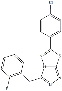 6-(4-chlorophenyl)-3-(2-fluorobenzyl)[1,2,4]triazolo[3,4-b][1,3,4]thiadiazole Struktur