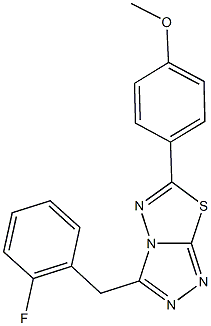 4-[3-(2-fluorobenzyl)[1,2,4]triazolo[3,4-b][1,3,4]thiadiazol-6-yl]phenyl methyl ether Struktur