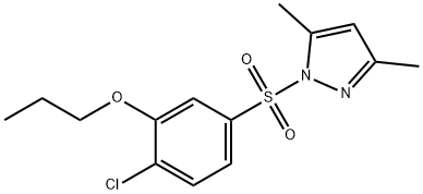 1-[(4-chloro-3-propoxyphenyl)sulfonyl]-3,5-dimethyl-1H-pyrazole Struktur