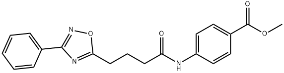 methyl 4-{[4-(3-phenyl-1,2,4-oxadiazol-5-yl)butanoyl]amino}benzoate Struktur