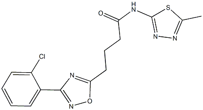 4-[3-(2-chlorophenyl)-1,2,4-oxadiazol-5-yl]-N-(5-methyl-1,3,4-thiadiazol-2-yl)butanamide Struktur