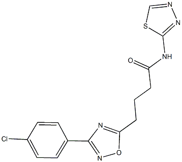 4-[3-(4-chlorophenyl)-1,2,4-oxadiazol-5-yl]-N-(1,3,4-thiadiazol-2-yl)butanamide Struktur