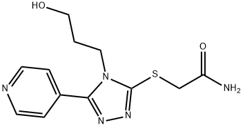 2-{[4-(3-hydroxypropyl)-5-(4-pyridinyl)-4H-1,2,4-triazol-3-yl]sulfanyl}acetamide Struktur