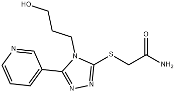 2-{[4-(3-hydroxypropyl)-5-(3-pyridinyl)-4H-1,2,4-triazol-3-yl]sulfanyl}acetamide Struktur