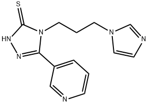 4-[3-(1H-imidazol-1-yl)propyl]-5-(3-pyridinyl)-4H-1,2,4-triazol-3-yl hydrosulfide Struktur