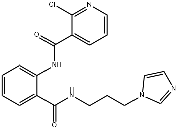 2-chloro-N-[2-({[3-(1H-imidazol-1-yl)propyl]amino}carbonyl)phenyl]nicotinamide Struktur