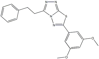 6-(3,5-dimethoxyphenyl)-3-(2-phenylethyl)[1,2,4]triazolo[3,4-b][1,3,4]thiadiazole Struktur