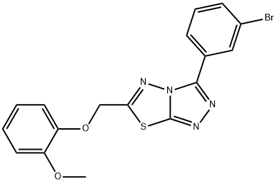 3-(3-bromophenyl)-6-[(2-methoxyphenoxy)methyl][1,2,4]triazolo[3,4-b][1,3,4]thiadiazole Struktur