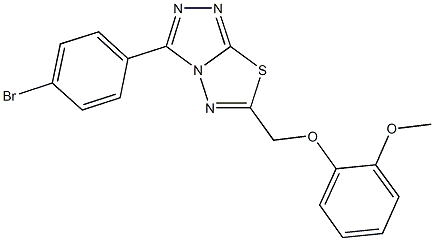 3-(4-bromophenyl)-6-[(2-methoxyphenoxy)methyl][1,2,4]triazolo[3,4-b][1,3,4]thiadiazole Struktur