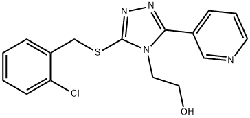 2-[3-[(2-chlorobenzyl)sulfanyl]-5-(3-pyridinyl)-4H-1,2,4-triazol-4-yl]ethanol Struktur