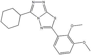 3-cyclohexyl-6-(2,3-dimethoxyphenyl)[1,2,4]triazolo[3,4-b][1,3,4]thiadiazole Struktur