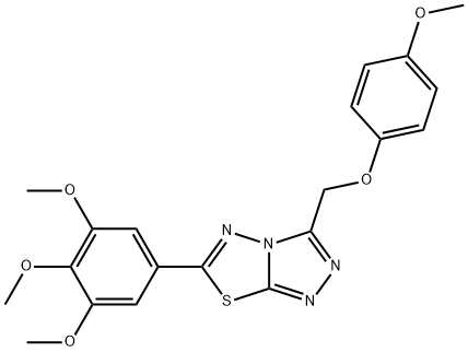 3-[(4-methoxyphenoxy)methyl]-6-(3,4,5-trimethoxyphenyl)[1,2,4]triazolo[3,4-b][1,3,4]thiadiazole Struktur