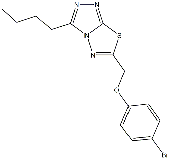 6-[(4-bromophenoxy)methyl]-3-butyl[1,2,4]triazolo[3,4-b][1,3,4]thiadiazole Struktur