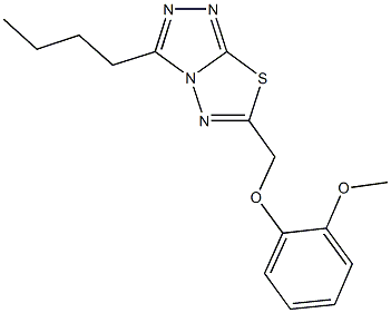 3-butyl-6-[(2-methoxyphenoxy)methyl][1,2,4]triazolo[3,4-b][1,3,4]thiadiazole Struktur