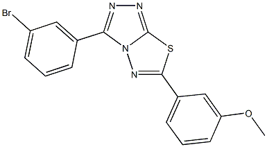 3-[3-(3-bromophenyl)[1,2,4]triazolo[3,4-b][1,3,4]thiadiazol-6-yl]phenyl methyl ether Struktur