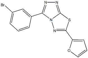 3-(3-bromophenyl)-6-(2-furyl)[1,2,4]triazolo[3,4-b][1,3,4]thiadiazole Struktur