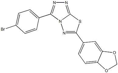 6-(1,3-benzodioxol-5-yl)-3-(4-bromophenyl)[1,2,4]triazolo[3,4-b][1,3,4]thiadiazole Struktur