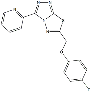 6-[(4-fluorophenoxy)methyl]-3-(2-pyridinyl)[1,2,4]triazolo[3,4-b][1,3,4]thiadiazole Struktur