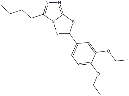 3-butyl-6-(3,4-diethoxyphenyl)[1,2,4]triazolo[3,4-b][1,3,4]thiadiazole Struktur