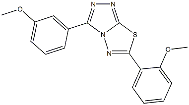 6-(2-methoxyphenyl)-3-(3-methoxyphenyl)[1,2,4]triazolo[3,4-b][1,3,4]thiadiazole Struktur