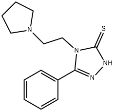 5-phenyl-4-[2-(1-pyrrolidinyl)ethyl]-4H-1,2,4-triazol-3-yl hydrosulfide Struktur