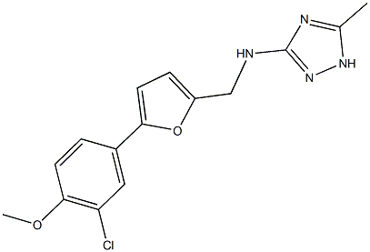 N-{[5-(3-chloro-4-methoxyphenyl)-2-furyl]methyl}-N-(5-methyl-1H-1,2,4-triazol-3-yl)amine Struktur