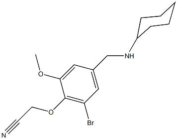 {2-bromo-4-[(cyclohexylamino)methyl]-6-methoxyphenoxy}acetonitrile Struktur