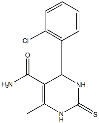 4-(2-chlorophenyl)-6-methyl-2-thioxo-1,2,3,4-tetrahydro-5-pyrimidinecarboxamide Struktur