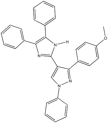 4-[4-(4,5-diphenyl-1H-imidazol-2-yl)-1-phenyl-1H-pyrazol-3-yl]phenyl methyl ether Struktur