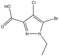 5-bromo-4-chloro-1-ethyl-1H-pyrazole-3-carboxylic acid Struktur