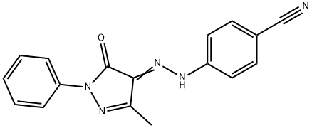 4-[2-(3-methyl-5-oxo-1-phenyl-1,5-dihydro-4H-pyrazol-4-ylidene)hydrazino]benzonitrile Struktur