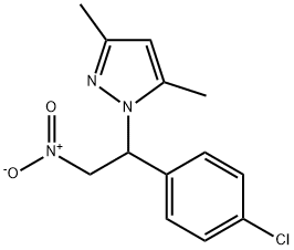 1-{1-(4-chlorophenyl)-2-nitroethyl}-3,5-dimethyl-1H-pyrazole Struktur