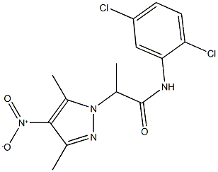 N-(2,5-dichlorophenyl)-2-{4-nitro-3,5-dimethyl-1H-pyrazol-1-yl}propanamide Struktur