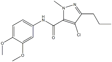 4-chloro-N-(3,4-dimethoxyphenyl)-1-methyl-3-propyl-1H-pyrazole-5-carboxamide Struktur