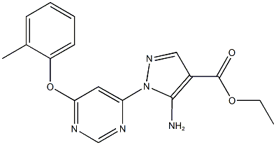 ethyl 5-amino-1-[6-(2-methylphenoxy)-4-pyrimidinyl]-1H-pyrazole-4-carboxylate Struktur