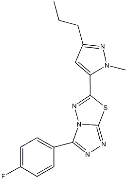 3-(4-fluorophenyl)-6-(1-methyl-3-propyl-1H-pyrazol-5-yl)[1,2,4]triazolo[3,4-b][1,3,4]thiadiazole Struktur